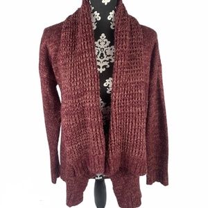 Forever 21 Sweater Long Maroon Knitted Cozy